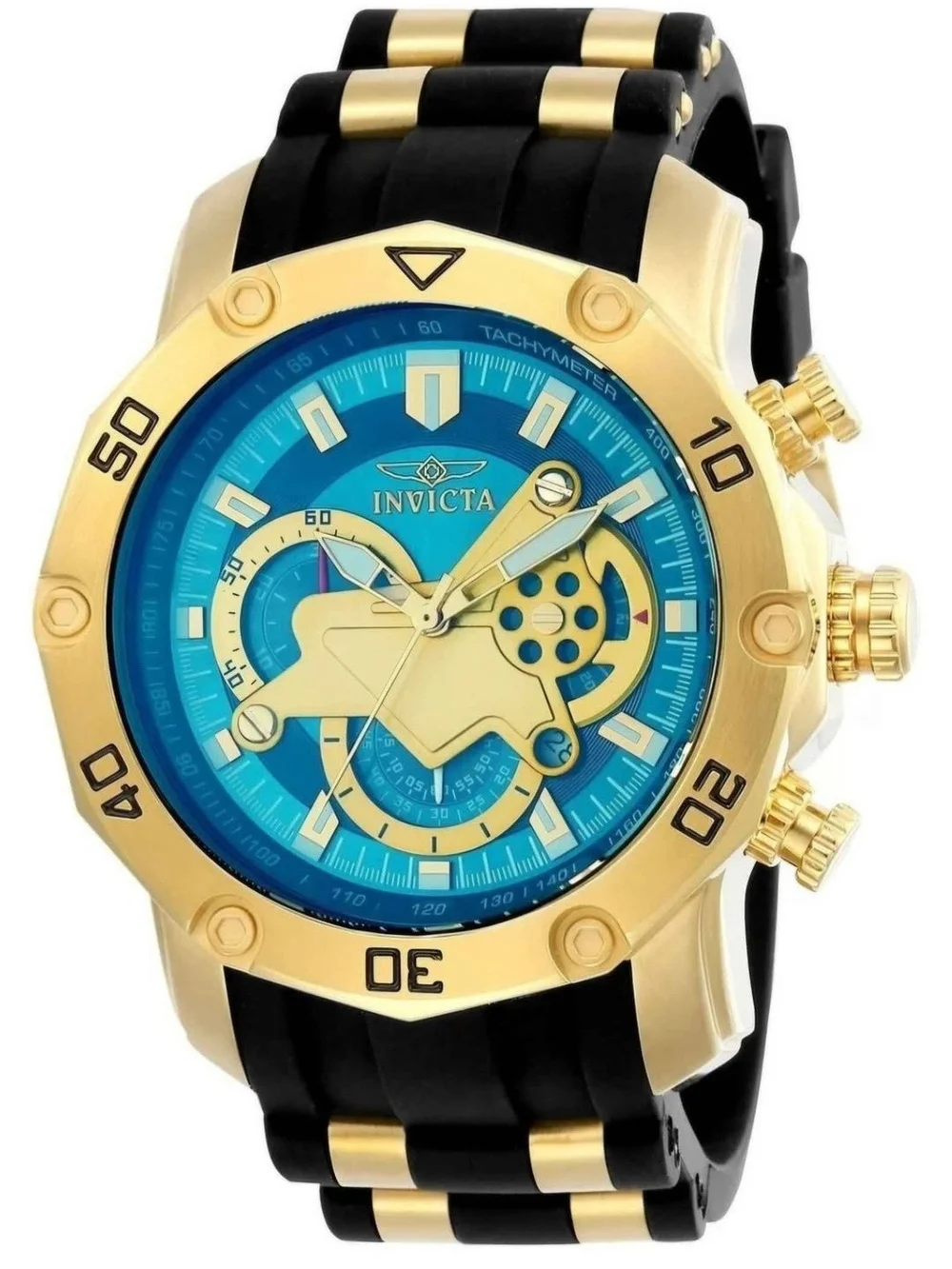 Invicta Pro Diver Scuba 23426 Men's 50mm Blue Dial Black Silicone Quartz Watch N